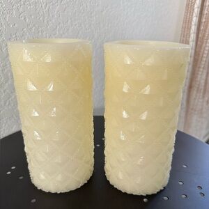 Pair of Ivory Decorative Flameless Candles